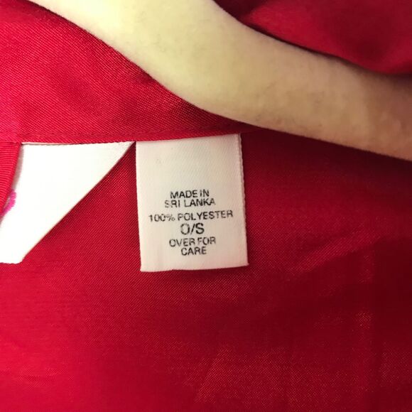 Victoria’s Secret Satin Robe Tie Waist One Size Red Pockets Silky Sexy PJ Soft - Picture 7 of 7